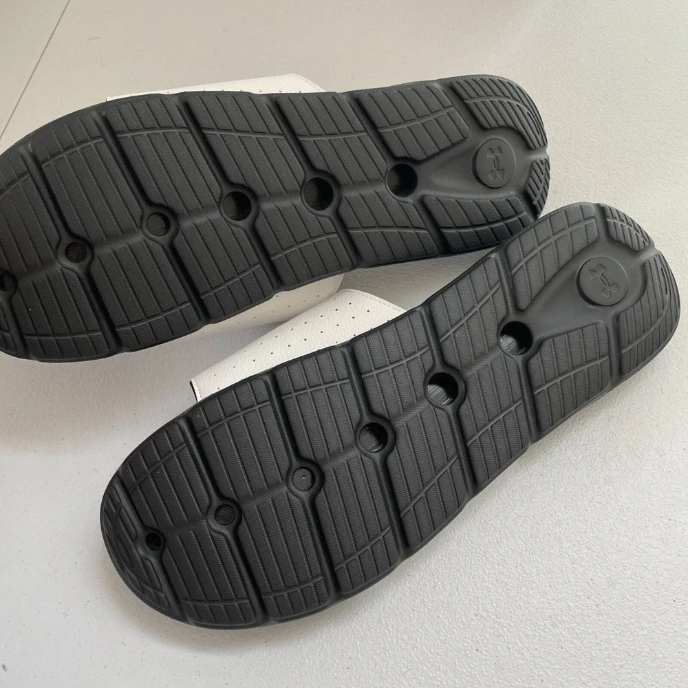 NEW $40 Under Armour Mens‎ Size 17 UA Ignite Pro SL Slide Sandals Black White